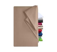 Npluseins Drap Plat 2 Personnes Coton 180 x 275 cm - Linge de lit idéal pour la terrasse, Les Voyages, Le Camping et comme Nappe - 100% Coton, Sable