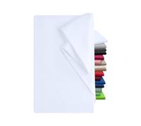 Npluseins Drap Plat 2 Personnes Coton 180 x 275 cm - Linge de lit idéal pour la terrasse, Les Voyages, Le Camping et comme Nappe - 100% Coton, Blanc
