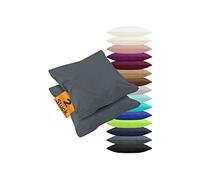 Npluseins Housse Coussin 40x40 - Lot de 2 Housse de Coussin Coton - Doux et Confortable - idéal pour la Decoration Maison, Design uni 1179.1539, Anthracite