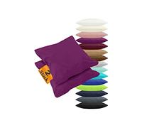 Npluseins Housse Coussin 40x40 - Lot de 2 Housse de Coussin Coton - Doux et Confortable - idéal pour la Decoration Maison, Design uni 1179.1539, Violet