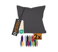 Npluseins Housse de Coussin 30x50 Coton - Lot de 2 Housse Coussin 100% Coton pour Decoration Maison Moderne, Design Simple 317.361, Anthracite