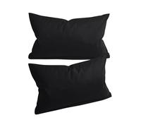 Npluseins Housse de Coussin 30x50 Unie - Lot de 2 Housse Coussin 30x50 Coton pour Decoration Maison Moderne, Design Discret 1154.1498, Noir