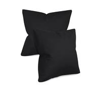 Npluseins Housse de Coussin 50x50 Unie - Lot de 2 Housse Coussin 50x50 Coton pour Decoration Maison Moderne, Design Discret 1154.1498, Noir