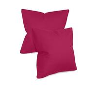 Npluseins Housse de Coussin 50x50 Unie - Lot de 2 Housse Coussin 50x50 Coton pour Decoration Maison Moderne, Design Discret 1154.1498, Bordeaux