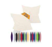 Npluseins Housse de Coussin pour traversin 40x15 cm - Lot de 2 Housse Coussin traversin en Coton renforcé, 100% Coton Doux - Simple et élégante, 698.898 - Naturel