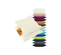 Npluseins Housse de Coussin traversin 40x15 - Lot de 2 taie de traversin Coton Doux - faciles à Entretenir, Design uni 1179.1539, Naturel