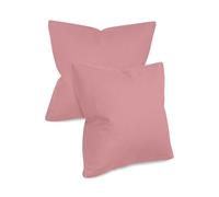 npluseins Just Contempo 1154.1498 Lot de 2 taies d'oreiller unies 40 x 40 cm Vieux rose