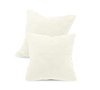 Npluseins Lot de 2 Housse Coussin 60x60 en Polaire Corail Douillette - Housse de Coussin Douce et Respirante - Qualité exceptionnelle 1257.1667, Blanc