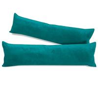 Npluseins Lot de 2 Housse Coussin traversin 40x145 en Polaire Corail Douillette - Taie de traversin Douce et Respirante - Qualité exceptionnelle 1257.1667, pétrole