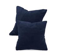 Npluseins Lot de 2 Housse de Coussin 50x50 en Polaire Corail Douillette - Housse Coussin Douce et Respirante - Qualité exceptionnelle 1257.1667, Bleu Marine