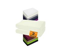 Npluseins Lot de 2 Housse de Coussin pour Oreiller Ergonomique Cervical 35-40x55-60 cm - Ajustable et Respirante - Housse Coussin pour Oreiller de santé - Taille M 1450.2049, Blanc Naturel