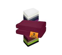 Npluseins Lot de 2 Housse de Coussin pour Oreiller Ergonomique Cervical 35-40x55-60 cm - Ajustable et Respirante - Housse Coussin pour Oreiller de santé - Taille M 1450.2049, Bordeaux