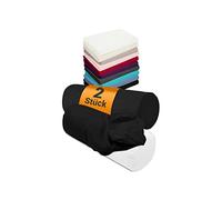 Npluseins Lot de 2 Housse de Coussin pour traversin 40 x 15 Coton - taie de traversin légère, Douce et Confortable - certifié Oeko-TEX - 1467.2080, Noir