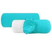 Npluseins Lot de 2 Housse de Coussin pour traversin 40x15 en Coton Jersey - certifié Oeko-TEX - Taie de traversin Doux et Confortable - Plusieurs Couleurs 1331.1812, Turquoise