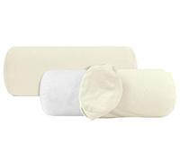 Npluseins Lot de 2 Housse de Coussin pour traversin 40x15 en Coton Jersey - certifié Oeko-TEX - Taie de traversin Doux et Confortable - Plusieurs Couleurs 1331.1812, Blanc Naturel