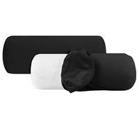 Npluseins Lot de 2 Housse de Coussin pour traversin 40x15 en Coton Jersey - certifié Oeko-TEX - Taie de traversin Doux et Confortable - Plusieurs Couleurs 1331.1812, Noir