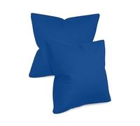 npluseins Lot de 2 housses de coussin unies au design discret - 1154.1498 - 50 x 50 cm - Bleu