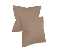 npluseins Lot de 2 housses de coussin unies et design discret 1154.1498 - 40 x 40 cm - Sable