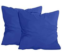 Npluseins Lot de 2 Taie Oreiller 80x80 en Coton Jersey - certifié Oeko-TEX - Taie d'oreiller Doux et Confortable - Plusieurs Couleurs 1331.1812, Bleu Royal