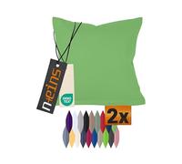 npluseins Lot de 2 taies d'oreiller en coton - Décoration d'intérieur moderne au design simple - 30 x 50 cm - Vert