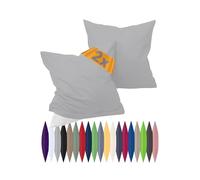 npluseins Lot de 2 Taies d'oreiller renforcées - 100% Coton - Simple et élégant 698.898, 30 x 50 cm, Argent