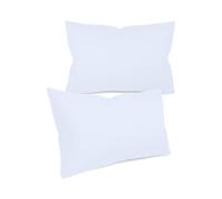 npluseins Lot de 2 taies d'oreiller unicolores au design discret 1154.1498, environ 40 x 60 cm, blanc