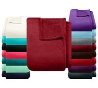 npluseins Plaid Polaire 150x200 cm - Couverture Polaire Douce et Respirante en Coral Fleece - Extra Douillette et Moelleuse 1523.2204, Bourgogne