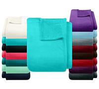 npluseins Plaid Polaire 150x200 cm - Couverture Polaire Douce et Respirante en Coral Fleece - Extra Douillette et Moelleuse 1523.2204, Turquoise