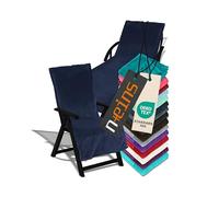 npluseins Rattan im Trend 1521.2199 Coussin pour chaise longue de jardin avec housse à capuche Bleu marine 70 x 200 cm