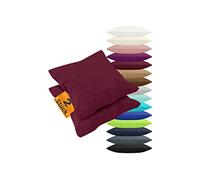 Npluseins Taie Oreiller 40x60 - Lot de 2 taie d'oreiller Coton - Doux, Confortable et Respirant - faciles à Entretenir, Design uni 1179.1539, Bordeaux