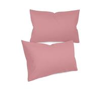 Npluseins Taie Oreiller 40x60 Unie - Lot de 2 Taies d'oreillers 40x60, 100% Coton Doux, Respirantes et Confortables, Design Discret 1154.1498, Vieux Rose