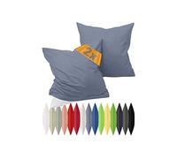 Npluseins Taie Oreiller 40x80 Coton renforcé - Lot de 2 taie d'oreiller 40x80-100% Coton Doux et Confortable - Simple et élégante 698.898, Bleu Jeans