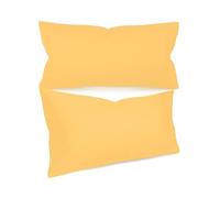Npluseins Taie Oreiller 40x80 Unie - Lot de 2 Taies d'oreillers 40x80, 100% Coton Doux, Respirantes et Confortables, Design Discret 1154.1498, Jaune