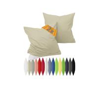 npluseins Taies d'oreiller renforcées, Lot de 2-100% Coton - Simples et élégantes 698.898, 40 x 80 cm, Cappuccino