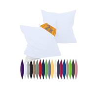 npluseins Taies d'oreiller renforcées, Lot de 2-100% Coton - sobres et élégantes 698.898, 80 x 80 cm, Blanc