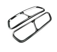 NPNGLCKCVF Lot 2 Cadres Tuyau Échappement En Acier Inoxydable Pour A6 C7 2016 2017 2018 Accessoires Voiture(Noir)