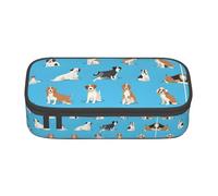 NPOREJKNGF Cartoon Beagle Dog Trousse à crayons avec motif imprimé complet - Tissu Oxford durable multifonction pour l'école, le bureau et les voyages, Noir , Taille unique, Organiseur de sac