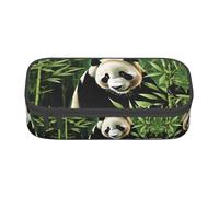 NPOREJKNGF Cartoon Panda Trousse à crayons avec motif imprimé complet - Tissu Oxford durable multi-usages pour l'école, le bureau et les voyages, Noir , Taille unique, Organiseur de sac
