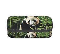 NPOREJKNGF Cartoon Panda Trousse à crayons avec motif imprimé complet - Tissu Oxford durable multi-usages pour l'école, le bureau et les voyages, Noir , Taille unique, Organiseur de sac