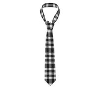 NPOREJKNGF Cravate élégante à carreaux noirs et blancs en polyester pour les affaires, les mariages, les fêtes, au quotidien pour la fête des pères, Noël, Thanksgiving, le Nouvel An, Noir , taille