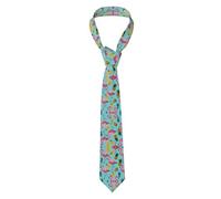 NPOREJKNGF Cravate élégante en polyester imprimé flamants roses pour les affaires, les mariages, les fêtes, au quotidien pour la fête des pères, Noël, Thanksgiving, Nouvel An, Noir , taille unique