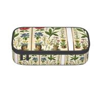 NPOREJKNGF Floral in The Old Book Trousse à crayons avec motif imprimé complet - Tissu Oxford durable multi-usage pour l'école, le bureau et les voyages, Noir , Taille unique, Organiseur de sac