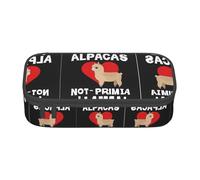 NPOREJKNGF I Love Alpagas Trousse à crayons avec motif imprimé intégral - Tissu Oxford durable multi-usages pour l'école, le bureau et les voyages, Noir , Taille unique, Organiseur de sac