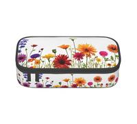 NPOREJKNGF Iris Flower Butterfly Trousse à crayons avec motif imprimé complet - Tissu Oxford durable multi-usages pour l'école, le bureau et les voyages, Noir , Taille unique, Organiseur de sac