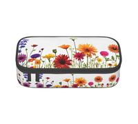 NPOREJKNGF Iris Flower Butterfly Trousse à crayons avec motif imprimé complet - Tissu Oxford durable multi-usages pour l'école, le bureau et les voyages, Noir , Taille unique, Organiseur de sac