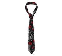 NPOREJKNGF Pretty Roses Cravate élégante en polyester imprimé complet pour les affaires, les mariages, les fêtes, au quotidien pour la fête des pères, Noël, Thanksgiving, Nouvel An, Noir , taille