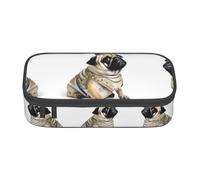 NPOREJKNGF Trousse à crayons motif chien mignon avec impression complète - Tissu Oxford durable multi-usages pour l'école, le bureau et les voyages, Noir , Taille unique, Organiseur de sac