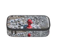 NPOREJKNGF Trousse à crayons motif galets colorés plage avec motif imprimé complet - Trousse multifonction en tissu Oxford durable pour l'école, le bureau et les voyages, Noir , Taille unique