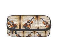 NPOREJKNGF Trousse à crayons motif papillon et violoncelle avec impression complète - Tissu Oxford durable multi-usage pour l'école, le bureau et les voyages, Noir , Taille unique, Organiseur de sac