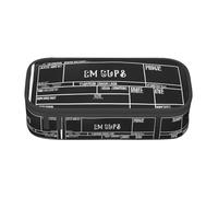 NPOREJKNGF Trousse noire classique avec motif imprimé complet - Tissu Oxford durable multifonction pour l'école, le bureau et les voyages, Noir , Taille unique, Organiseur de sac